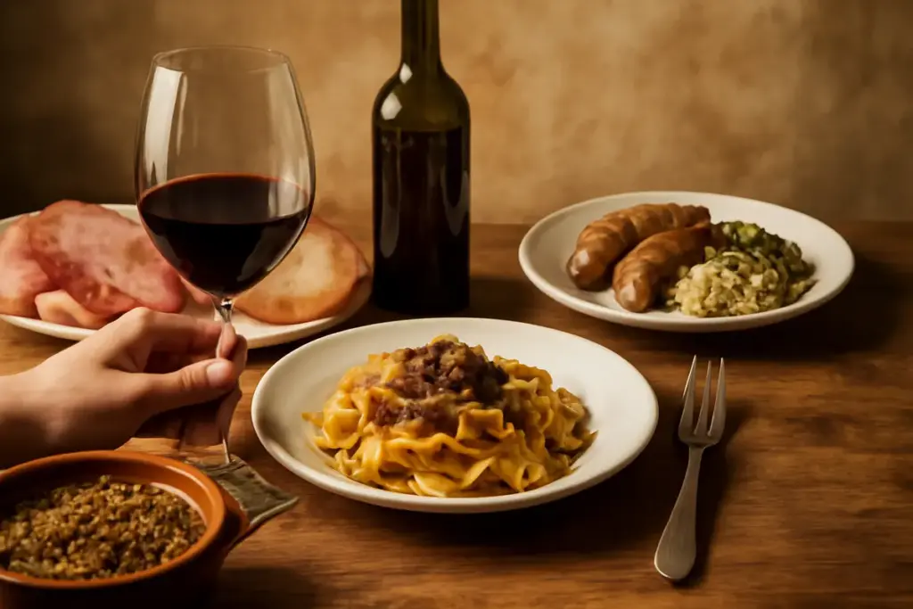 Degustare un Sagrantino con piatti umbri: l’abbinamento che rivela sfumature sorprendenti