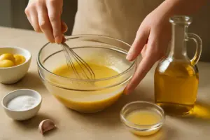 Emulsionare gli ingredienti: la sequenza che rende salse e vinaigrette stabili e vellutate