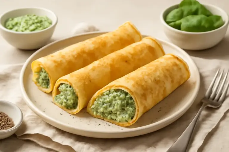 Crespelle ripiene salate senza uova: una variante leggera dal risultato sorprendente